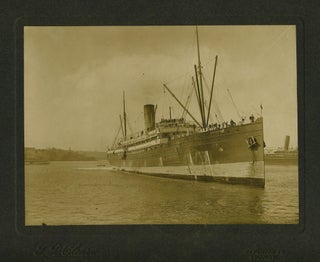 Item #24473 'Marama'. Albumen photograph laid on board. Steamship, Sydney Harbor, J. D. Cleary