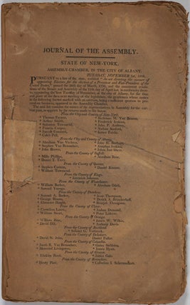 Item #24488 Journal of the Assembly of the State of New York. Governor Daniel D. Tompkins
