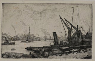 Item #24506 "Thames Derelicts". Signed etching. Douglas Ian Smart