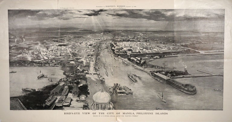 Item #24528 Bird's-eye view of the City of Manila, Philippine Islands. G. W. Peters.