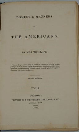 Item #24553 Domestic Manners of the Americans. Trollope Mrs