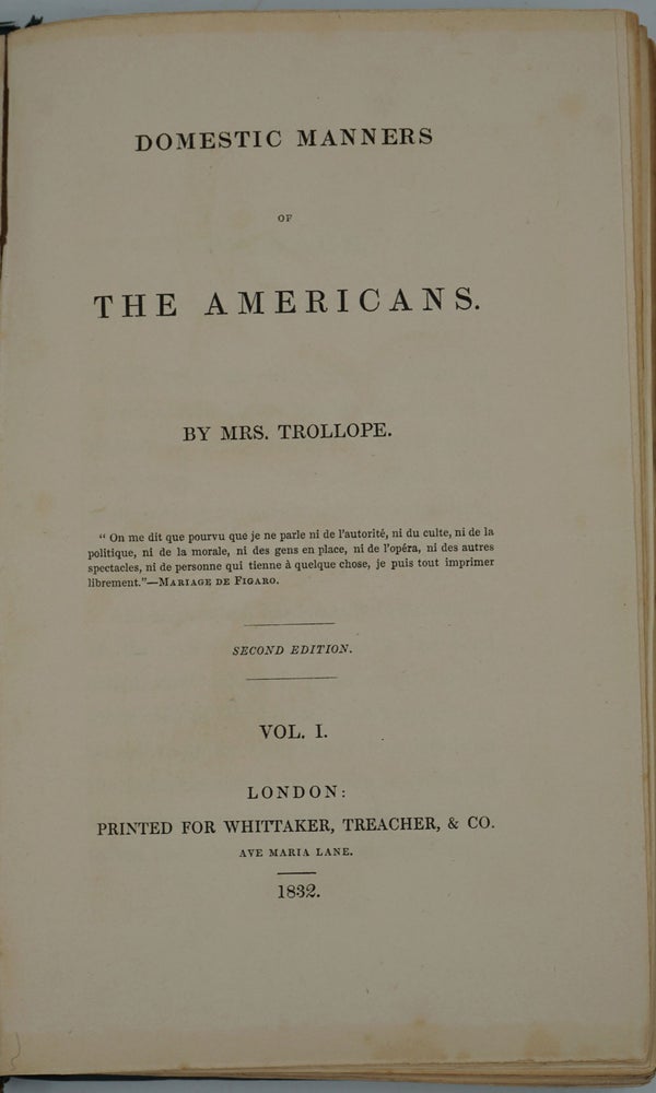Item #24553 Domestic Manners of the Americans. Trollope Mrs.