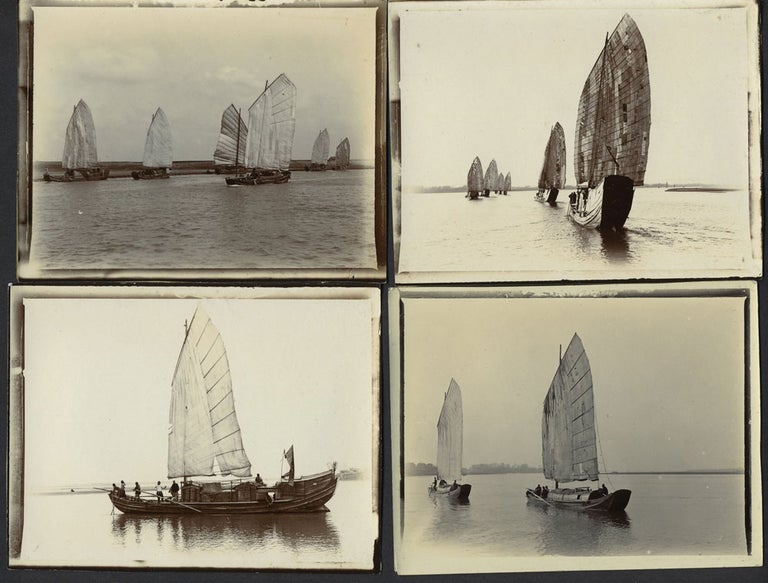 Item #24605 Chinese junks on the Han River, real photographs.