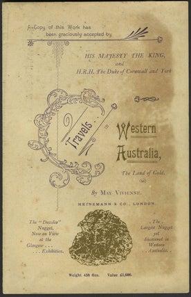 Item #24624 Travels in Western Australia. Prospectus. May Vivienne