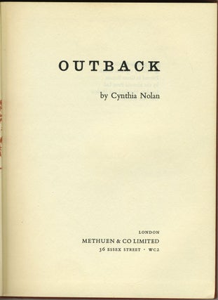 Outback. Inscribed by Patrick White to his US publishers.