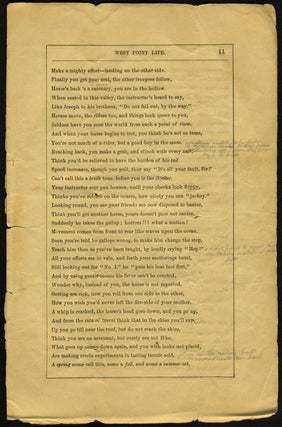 West Point Life: An Anonymous Communication, Read Before a Public Meeting of the Dialectic Society, United States Military Academy, March 5, 1859. Pamphlet.