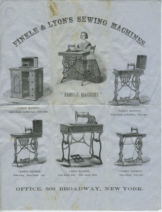 Item #24667 Finkle & Lyon's Sewing Machine. Broadside. Sewing Machine Broadside