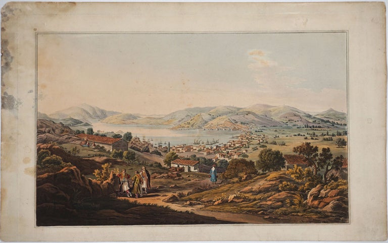 Item #24671 Port Bathy and the Capital of Ithaca, from Views in Greece. Aquatint. Greece, Edward Dodwell.