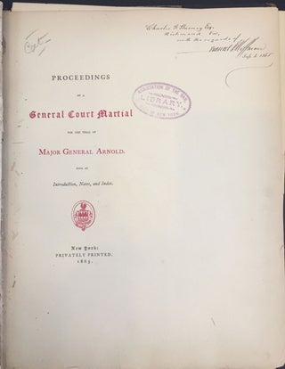 Item #24697 Proceedings of a General Court Martial for the Trial of Major General Arnold....