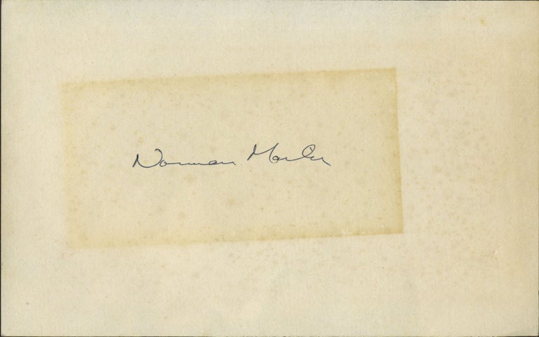 Item #24700 Norman Mailer Autograph.