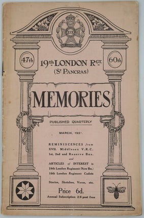 "Memories" the Magazine of the 19th London Old Comrades Association. (Surrender of Jerusalem).