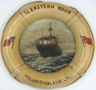 Item #24736 S. S. Eastern Moon, oil painting cruise memento, US & Australasia Line. Australia,...