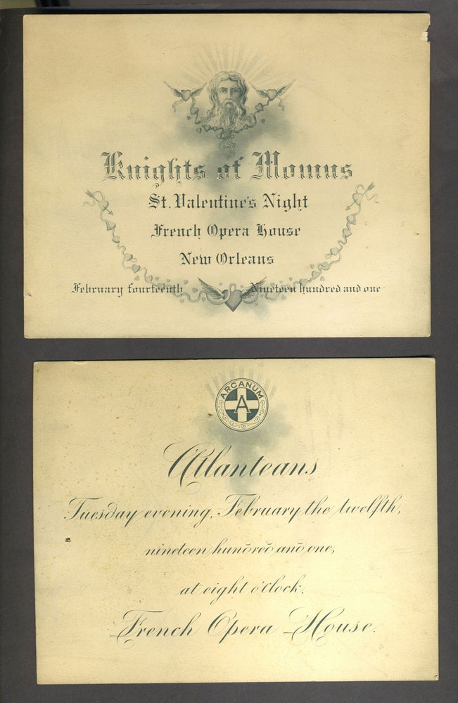 Item #24763 Three Momus invitations 1901-1905. New Orleans, Mardi Gras.