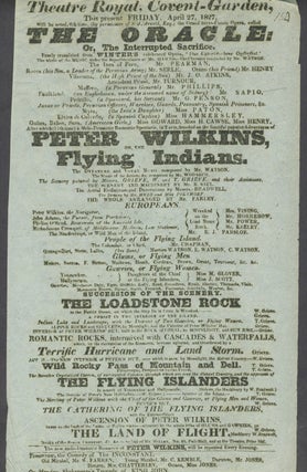 Item #24766 'Peter Wilkins, Or, the Flying Indians'. Theatre Royal, Covent Garden, April 27,...