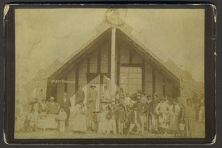 Item #24771 "Native Meeting House, NZ". Albumen photograph Christmas card. New Zealand,...