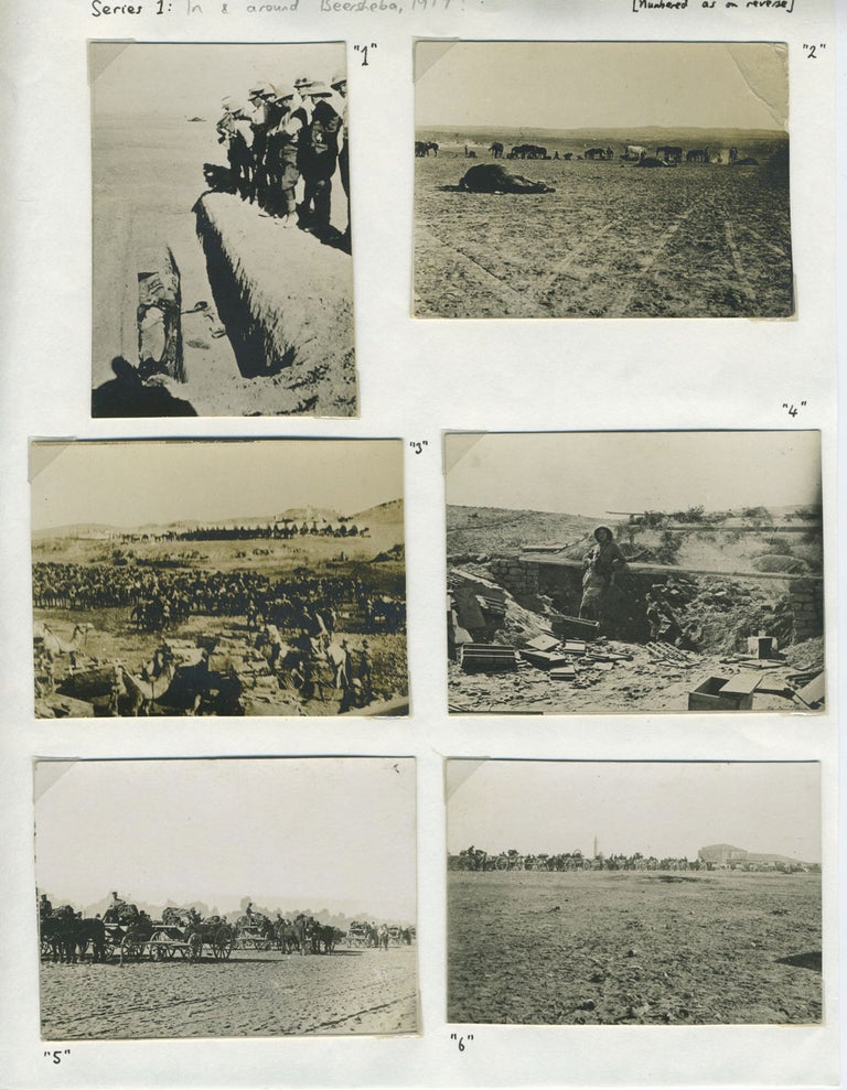 Item #24774 Battle of Beersheba, WWI Sinai and Palestine campaign. Photographs. Australian Light Horse, W W. I., Michael photographer Hammerson, Laurence Moore.