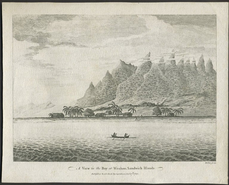 Item #24775 A View in the Bay at Woahoo, Sandwich Islands. Copper engraving. George Dixon, Inigo Barlow.