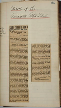 Peekskill Rifle Club. Peekskill NY, 1916 1923. Record book.