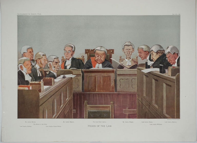 Item #24804 "Heads of the Law". Double Page chromolithograph. Spy Vanity Fair.