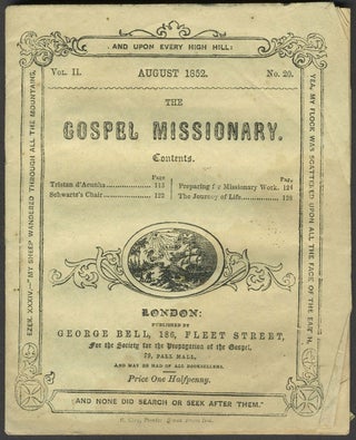 Item #24819 The Gospel Missionary, August 1852. Tristan da Cunha