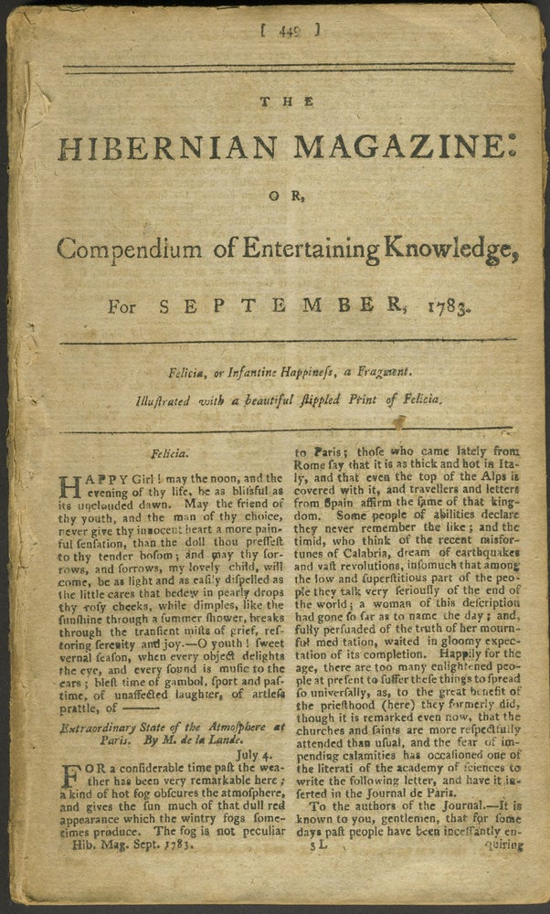 Item #24838 Battle of Quebec, in Walker's Hibernian Magazine, or Compendium of Entertaining Knowledge for September, 1783.