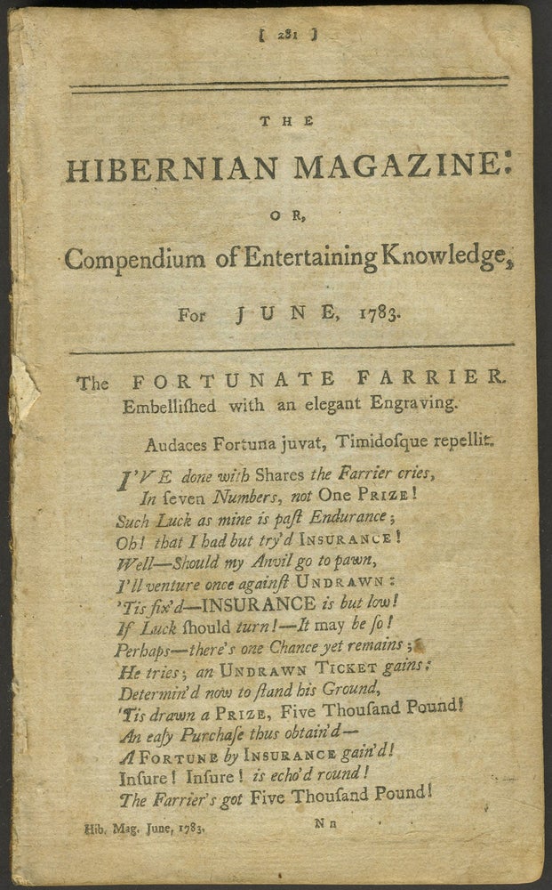 Item #24844 American Revolution, in Walker's Hibernian Magazine, or Compendium of Entertaining Knowledge for June 1783.