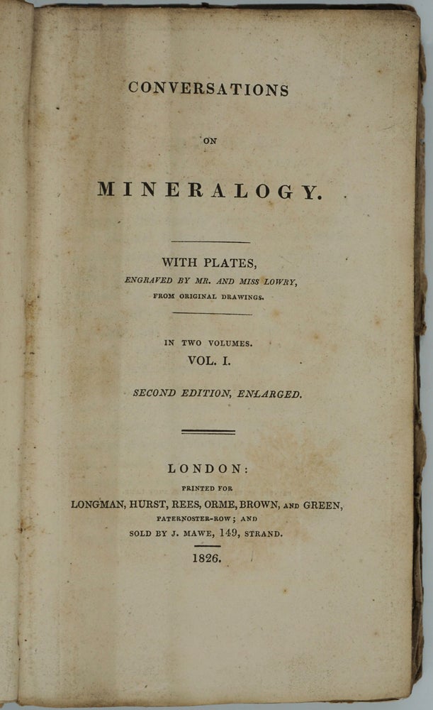 Item #24856 Conversations on Mineralogy. Volume I only. Delvalle Lowry.