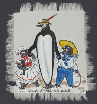 Item #24863 Anthropomorphic Penguins with their Children and Toys, with captions of London Stage...