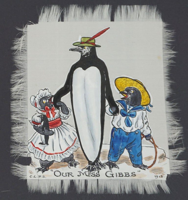 Item #24863 Anthropomorphic Penguins with their Children and Toys, with captions of London Stage Plays. E. L. P. S.