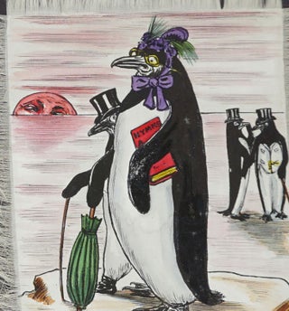 Anthropomorphic Penguins with their Children and Toys, with captions of London Stage Plays.