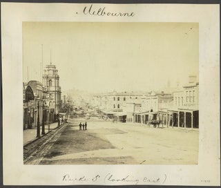 Item #24876 "Melbourne, Burke St (looking East)". Albumen photograph of Bourke St