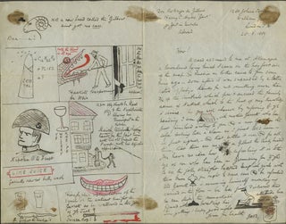 Item #24890 Cartoon illustrated letter from Germany, 1889
