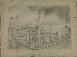 Item #24892 Collection of original sketches of Camp George Jordan, W.W.II segregated Army camp....