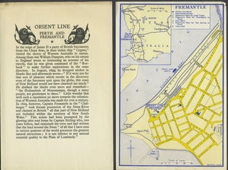 Item #24923 Orient Line, Perth and Fremantle handbill & 2 city plans. Western Australia