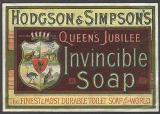 Item #24936 Hodgson & Simpson's Queen's Jubilee Invincible Soap; original artwork. Advertising,...