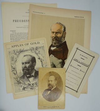 Item #24946 "Puckographs I, James A. Garfield", with cabinet card portrait and 3 other items....