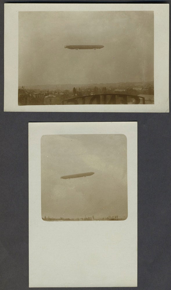 Item #24947 Pair of vernacular WWI Dirigible real picture postcards.