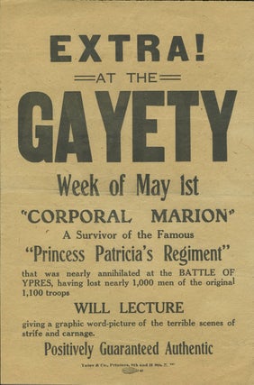 Item #24952 "Corporal Marion", A Survivor of the ... Battle of Ypres". W.W.I propaganda...