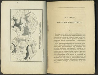 Item #25010 De la Symetrie des Formes des Continents. Map of Mars, Jean Charles Houzeau