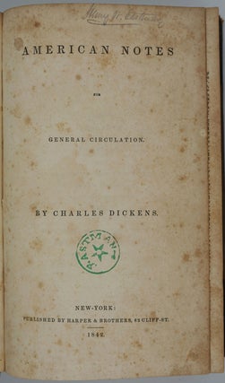 Thackeray's 'Sketches in Ireland'; 'The Iris'; and 'Prattsville, an American Poem', in contemporary bound collection of pamphlets entitled 'Pamphlets, Travels and Poetry'.