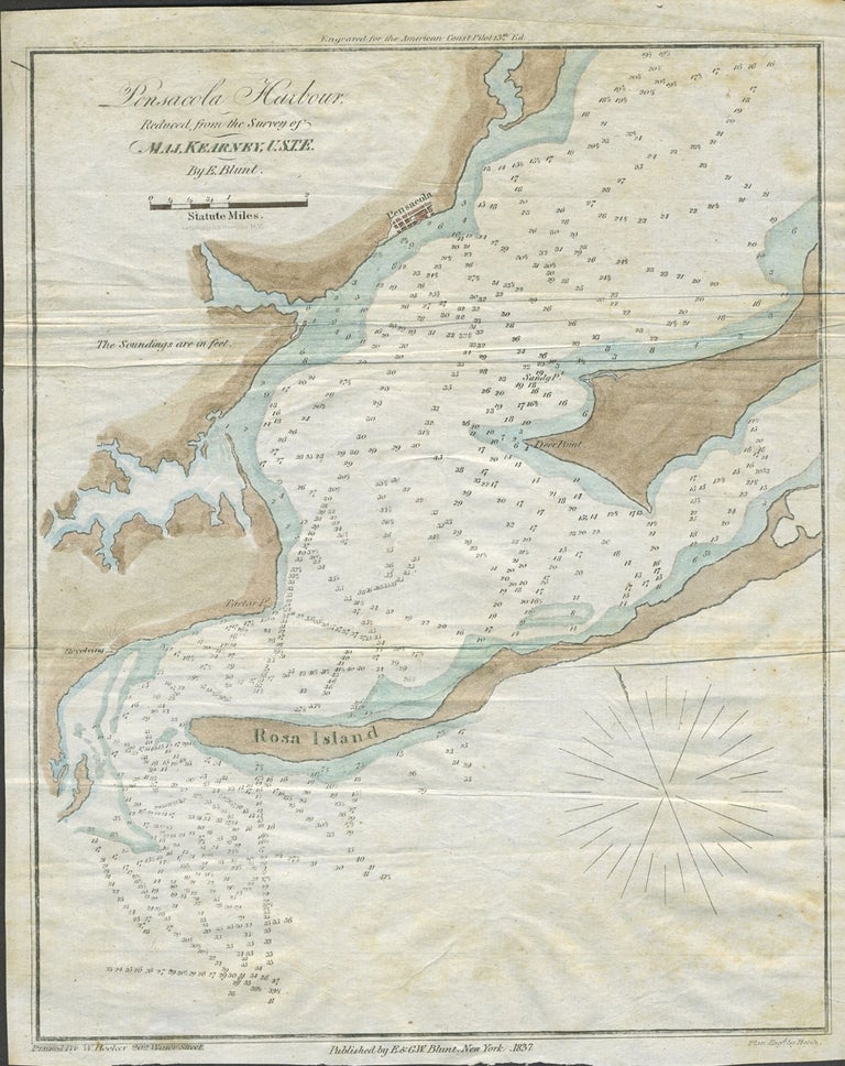 Item #25044 Pensacola Harbour, Reduced from the Survey of Maj. Kearney, U.S.T.E. Color map. Edmund Blunt.