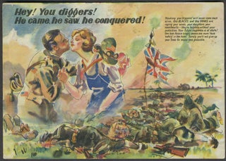 Item #25046 WW II Japanese propaganda leaflet, "Hey! You diggers! He came, he saw, he conquered!"