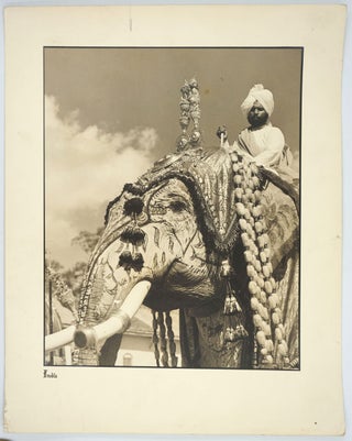 Item #25059 Maharaja Elephants in Ceremonial Dress. 3 Silver gelatin photographs. India,...