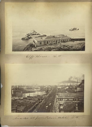 Item #25079 2 San Francisco photographs, and 2 others: Cliff House and Market Street from Palace...