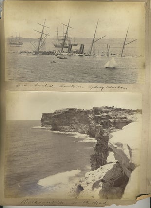 Item #25080 "S. S. Austral Sunk in Sydney Harbor" [with] 3 Bayliss images: 'Rocks Outside South...