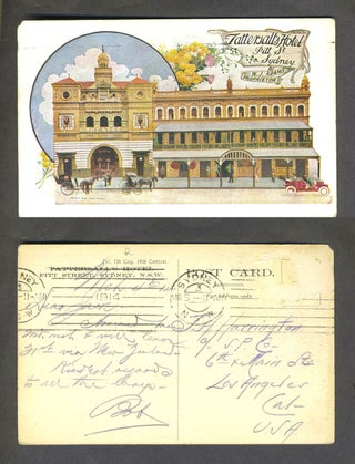 Item #25112 Tattersall's Hotel, Pitt St Sydney, W.J. Adams, postcard