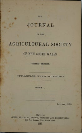 The Journal of the Agricultural Society of New South Wales.