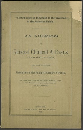 Item #25496 "Contributions of the South to the Greatness of the American Union". An Address by...