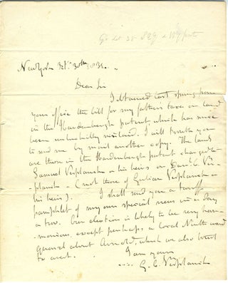 Item #25528 G. C. Verplanck ALS letter to NY Comptroller Silas Wright about tax bill on land in...