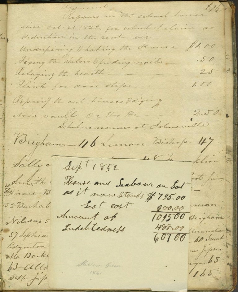 Item #25551 Madison County NY School record book, 1823 - 1828, with late entries for 1851. New York, Schools.